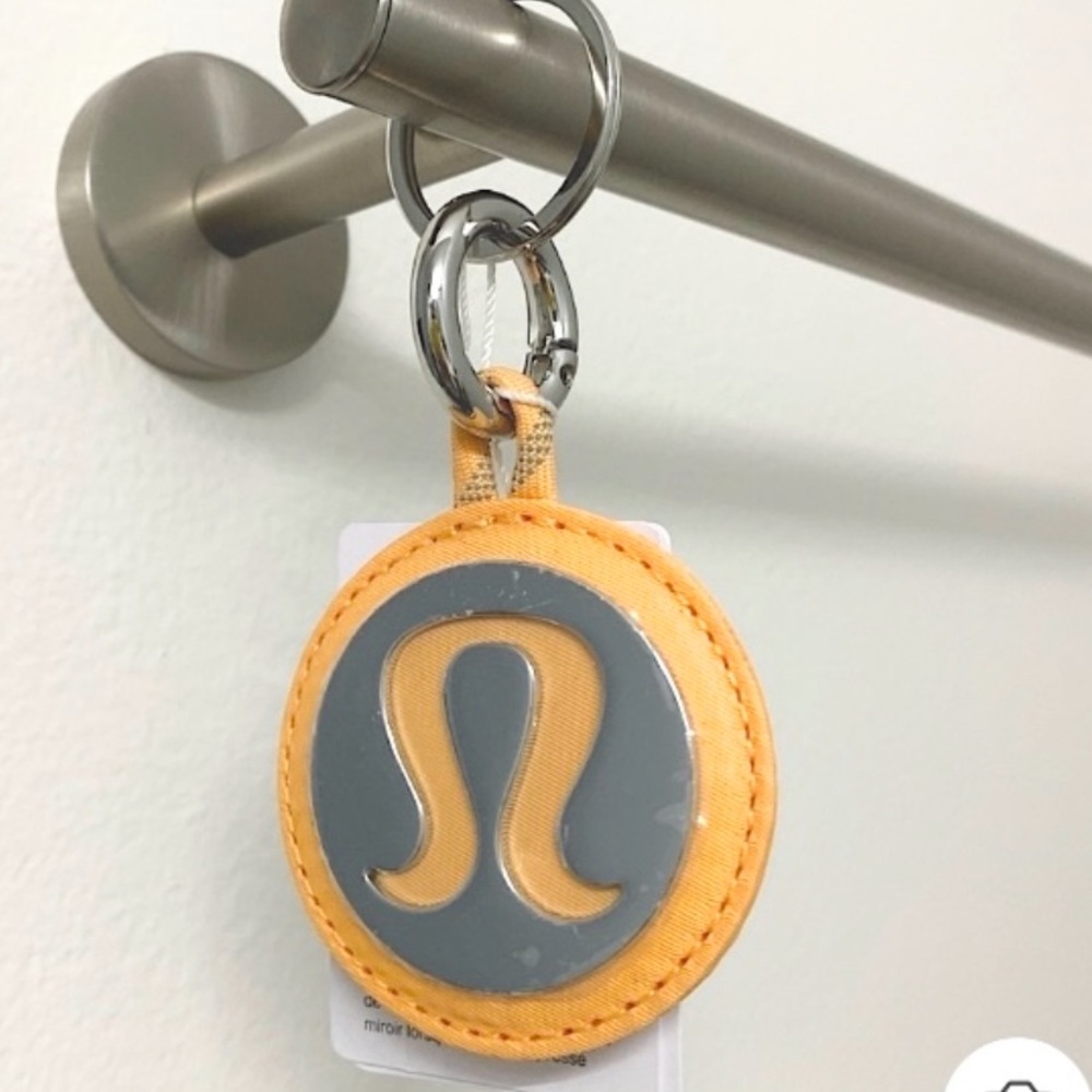 Lululemon Orange Logo Keychain, w/mirror BNWT